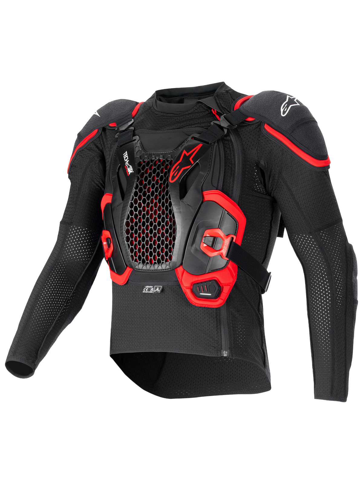 Alpinestars Airbag Tech-Air® Off-Road, giacca protettiva off-road con airbag, nero e rosso, protezione torace Nucleon CELL a nido d'ape, certificata CE