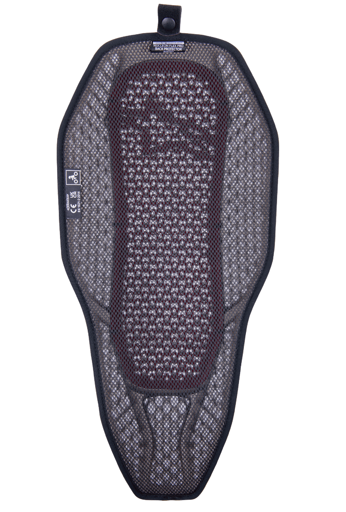 Alpinestars Nucleon Flex Proi Full Back Protector Insert, paraschiena da moto, Transparent Smoke Red, rivestimento in rete 3D grigia con nucleo rosso visibile, design ibrido altamente ventilato con bottone a pressione per l'integrazione con la giacca