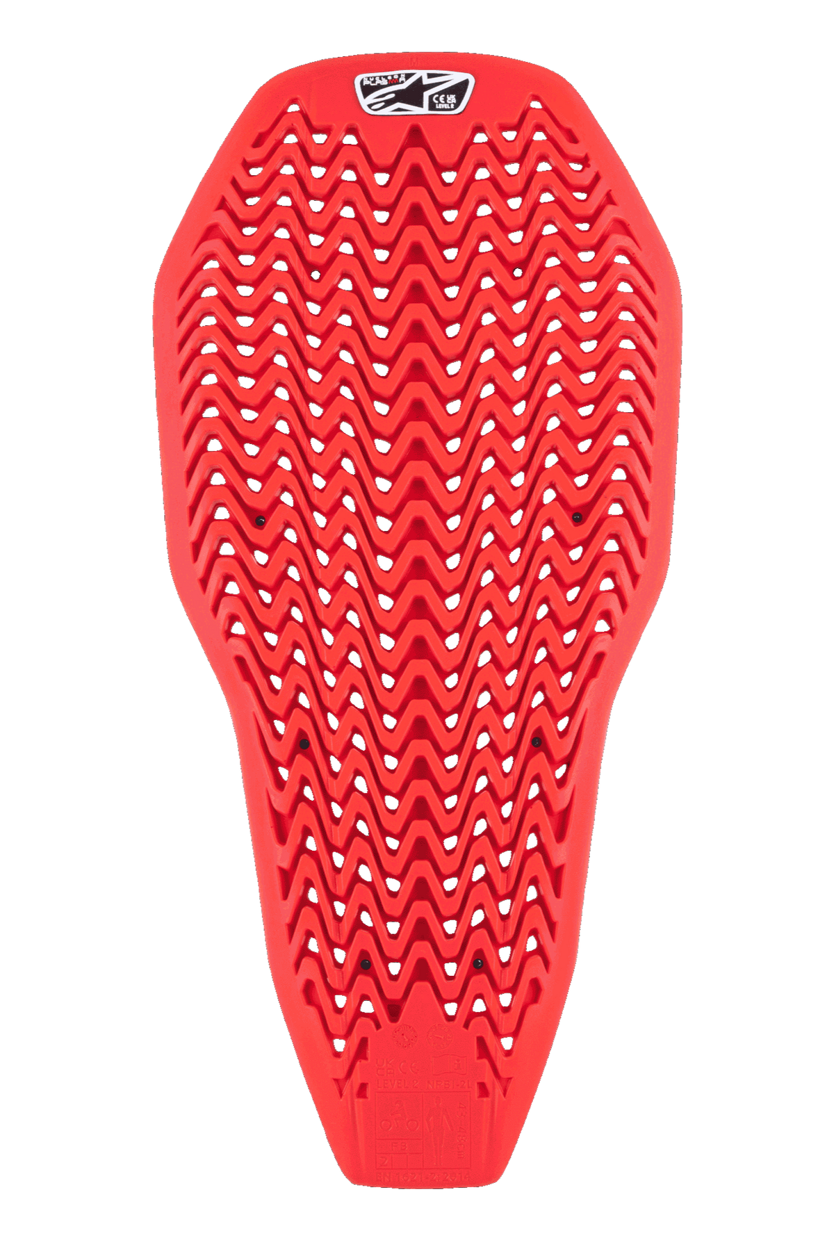 Alpinestars Nucleon Plasma Full Back Protector Insert, rosso, protezione dorsale per moto con motivo traforato a zigzag, design leggero e flessibile per la ventilazione, inserto protettivo per l'assorbimento degli impatti