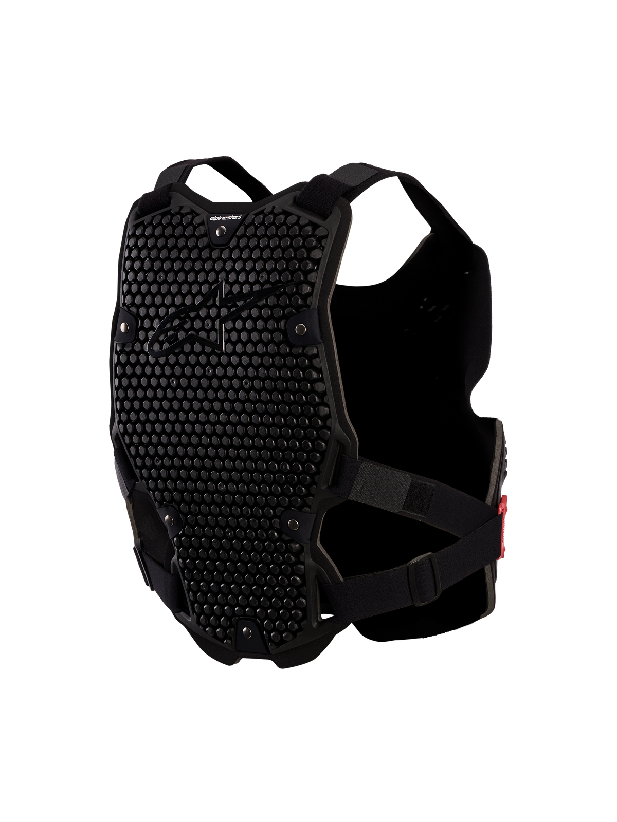 Alpinestars Protezione Torace Bionic Action V2, pettorina da motocross nera con pannelli ventilati A-Morph a nido d'ape.