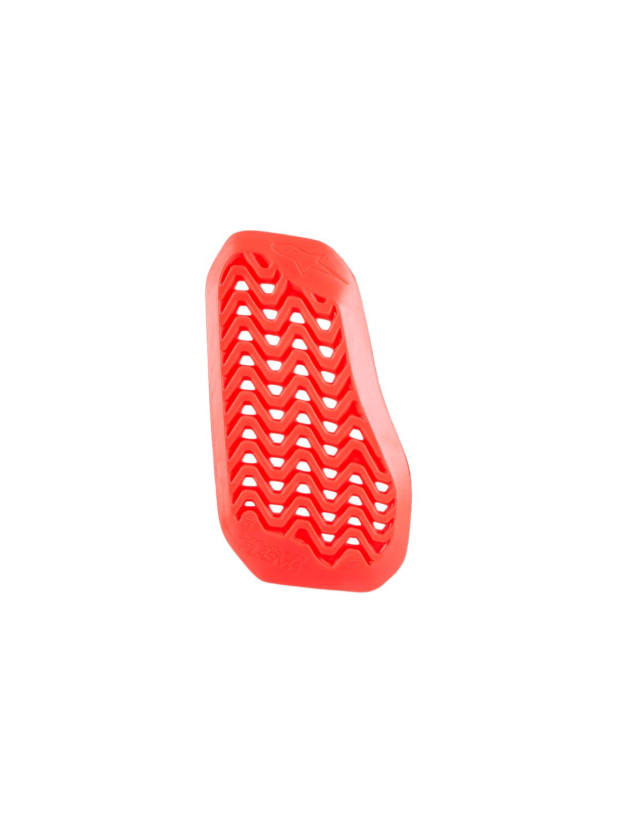 Alpinestars Nucleon Plasma Divided Chest Protector Insert, inserto protettore toracico rosso, parte destra, caratterizzato da un design traforato a zigzag per la ventilazione, materiale da impatto bio-based leggero e flessibile