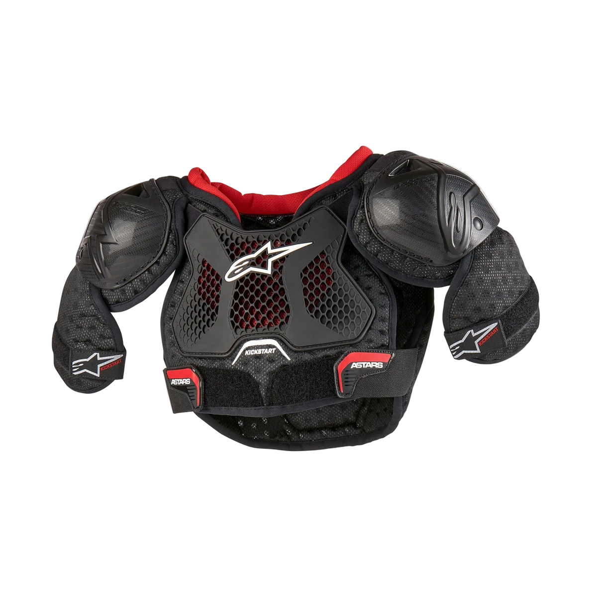 Alpinestars Protezione Torace Bionic Action Kickstart ragazzo, nera e rossa, ventilata per motocross con protezioni TPR.