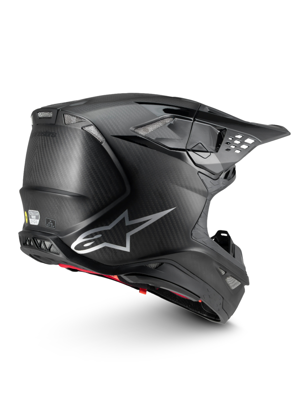 Alpinestars casco Supertech M10 Fame, casco da motocross in fibra di carbonio nero, sistema MIPS e certificato ECE 22.06
