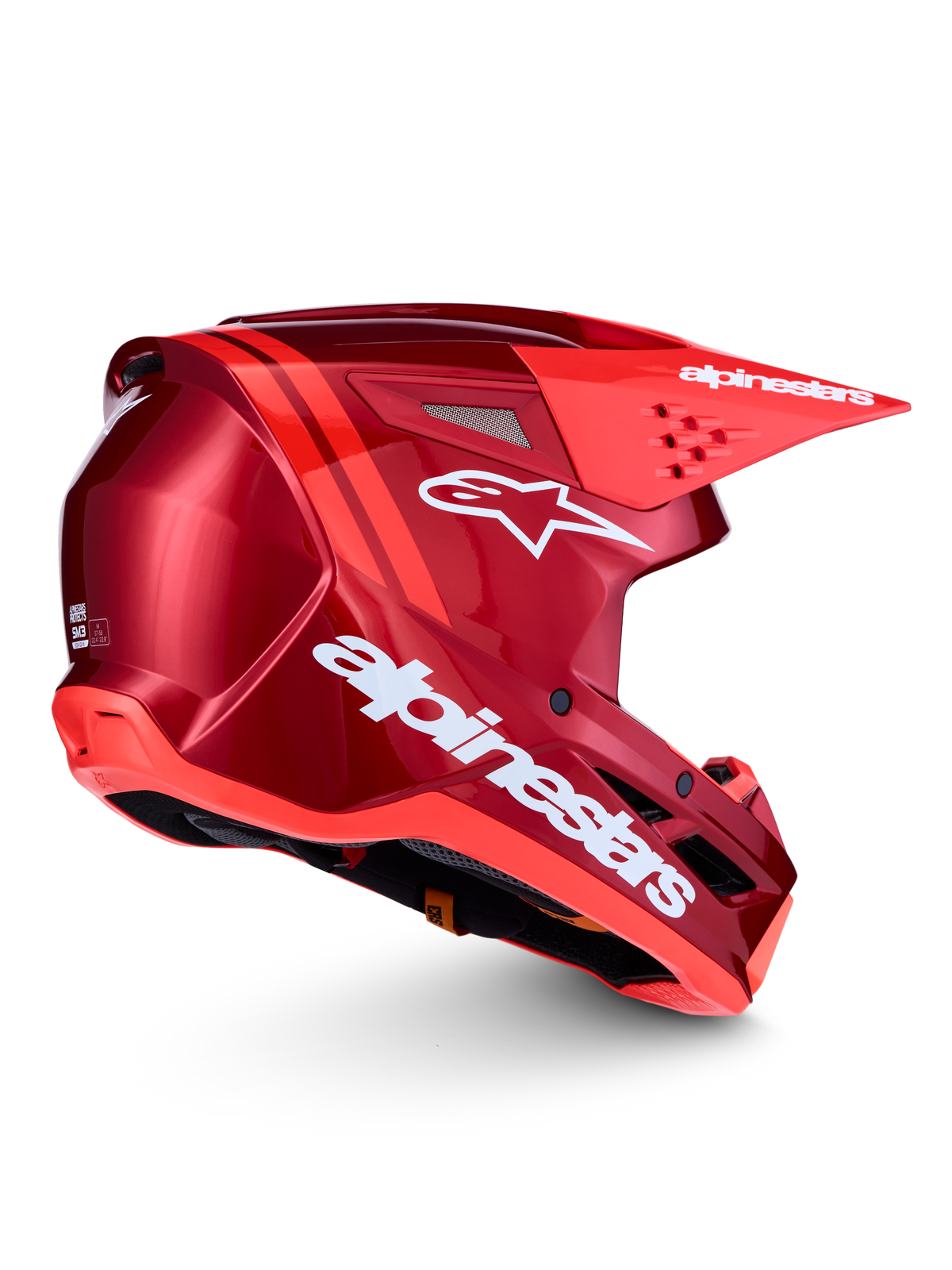Alpinestars casco SM3 Radium ECE06, casco da motocross rosso e bianco, calotta termo-iniettata, omologato ECE 22.06.