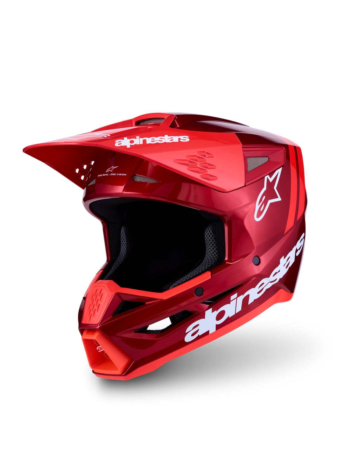 Alpinestars Casco SM3 Radium ECE06, casco da motocross racing rosso e bianco, calotta termoiniettata certificata ECE 2206