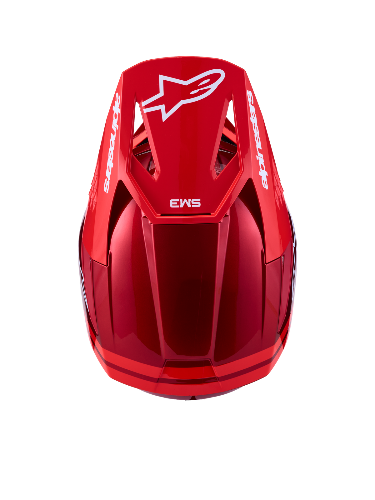 Alpinestars Casco SM3 Radium ECE06, casco da motocross rosso e bianco, calotta termo-iniettata leggera, certificato ECE.