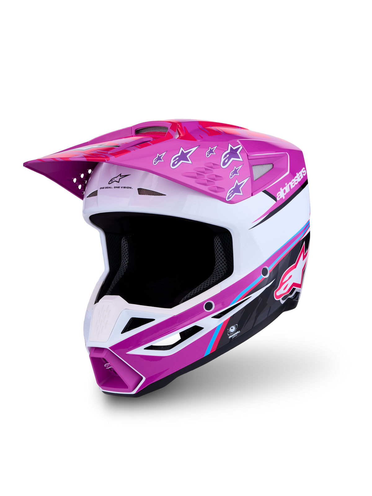 Alpinestars casco SM3 Falcon ECE06, casco da motocross e enduro, viola e bianco, calotta avanzata, certificato ECE 22.06