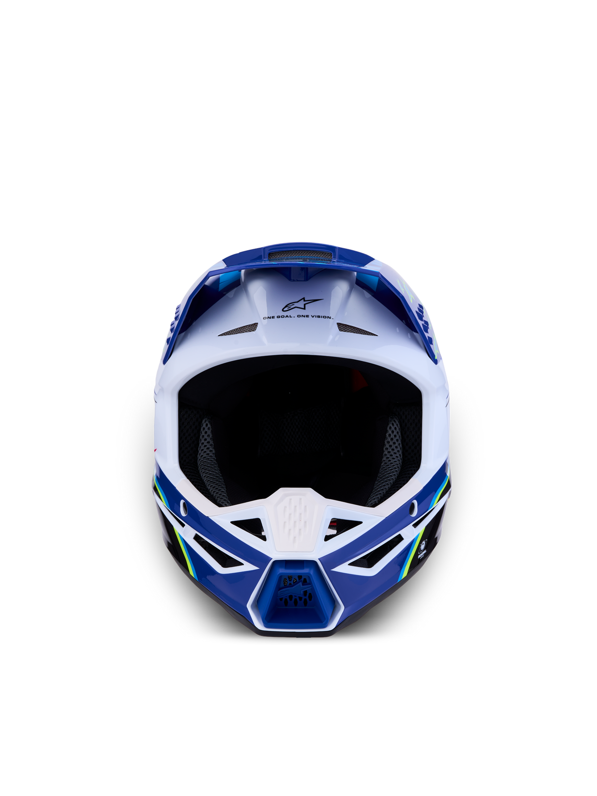 Casco Alpinestars SM3 Falcon Ragazzo, casco da motocross per ragazzi, blu e bianco, ventilazione, certificato ECE 22.06