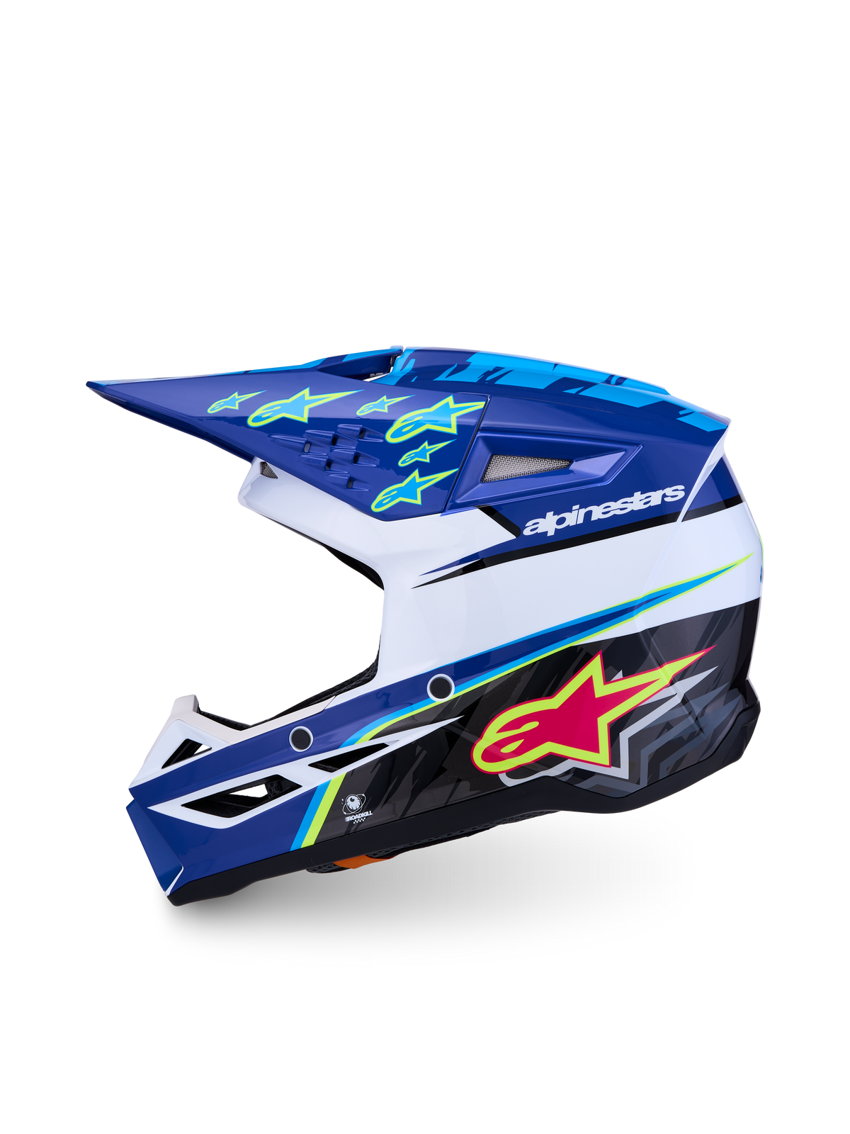 Alpinestars casco SM3 Falcon ragazzo, per motocross, blu e bianco, certificato ECE06, calotta in polimero leggero.