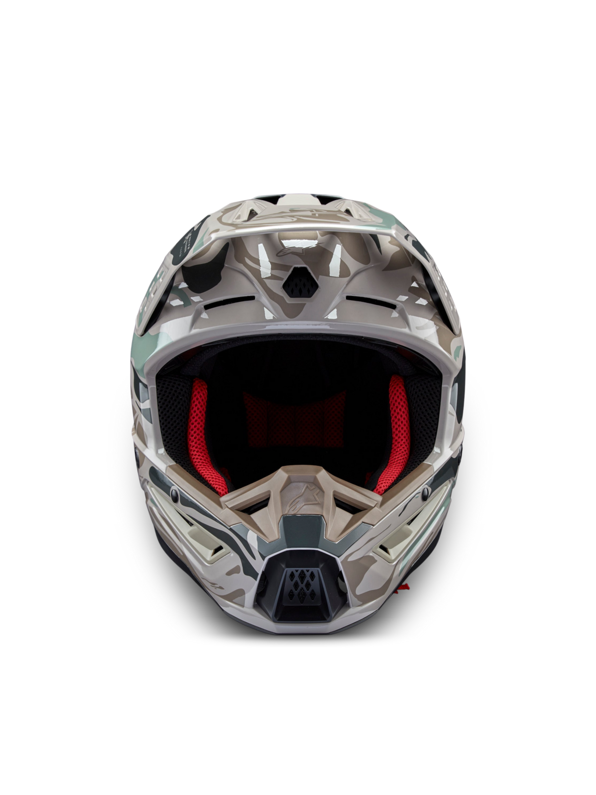 Alpinestars Casco S-M5 Mineral ECE 22.06, casco da motocross off-road, grigio caldo e verde celeste lucido, calotta in termoplastica, certificato ECE