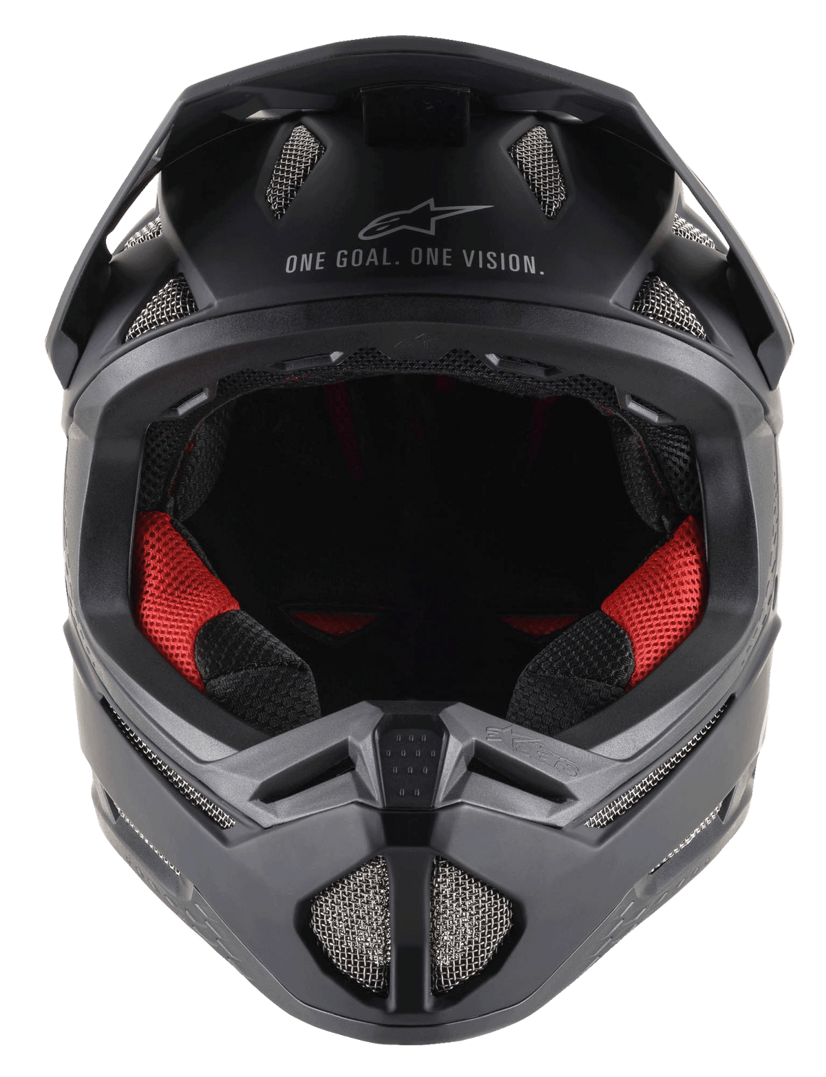 Casco Missile Tech Solid nero opaco, integrale da MTB con imbottitura rossa e prese d'aria in rete ad alto flusso.
