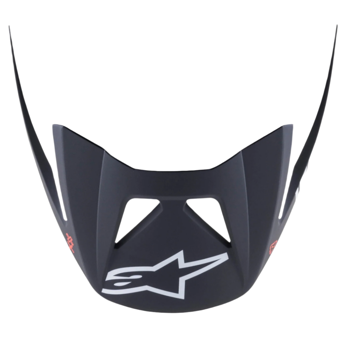 Alpinestars Visor Vector Tech A1, visiera di ricambio per casco da ciclismo, nero grigio chiaro opaco, con logo A-star bianco sul davanti, struttura in plastica resistente per uso MTB trail ed enduro