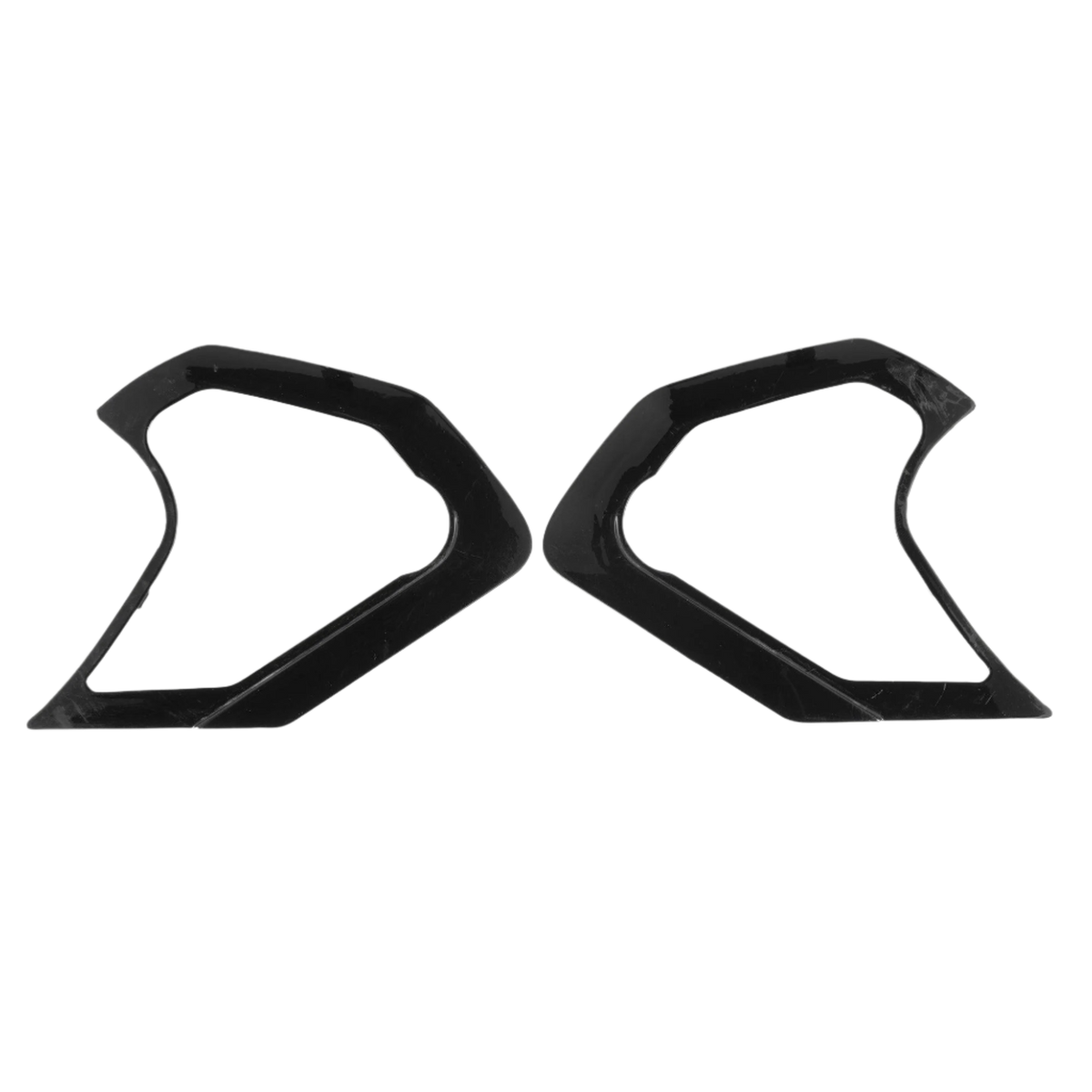 Alpinestars Supertech R10 Shield Mechanism Cover, nero lucido, coppia di componenti di ricambio in plastica per il meccanismo della visiera, forma geometrica con intagli, ricambio ufficiale per caschi S-R10