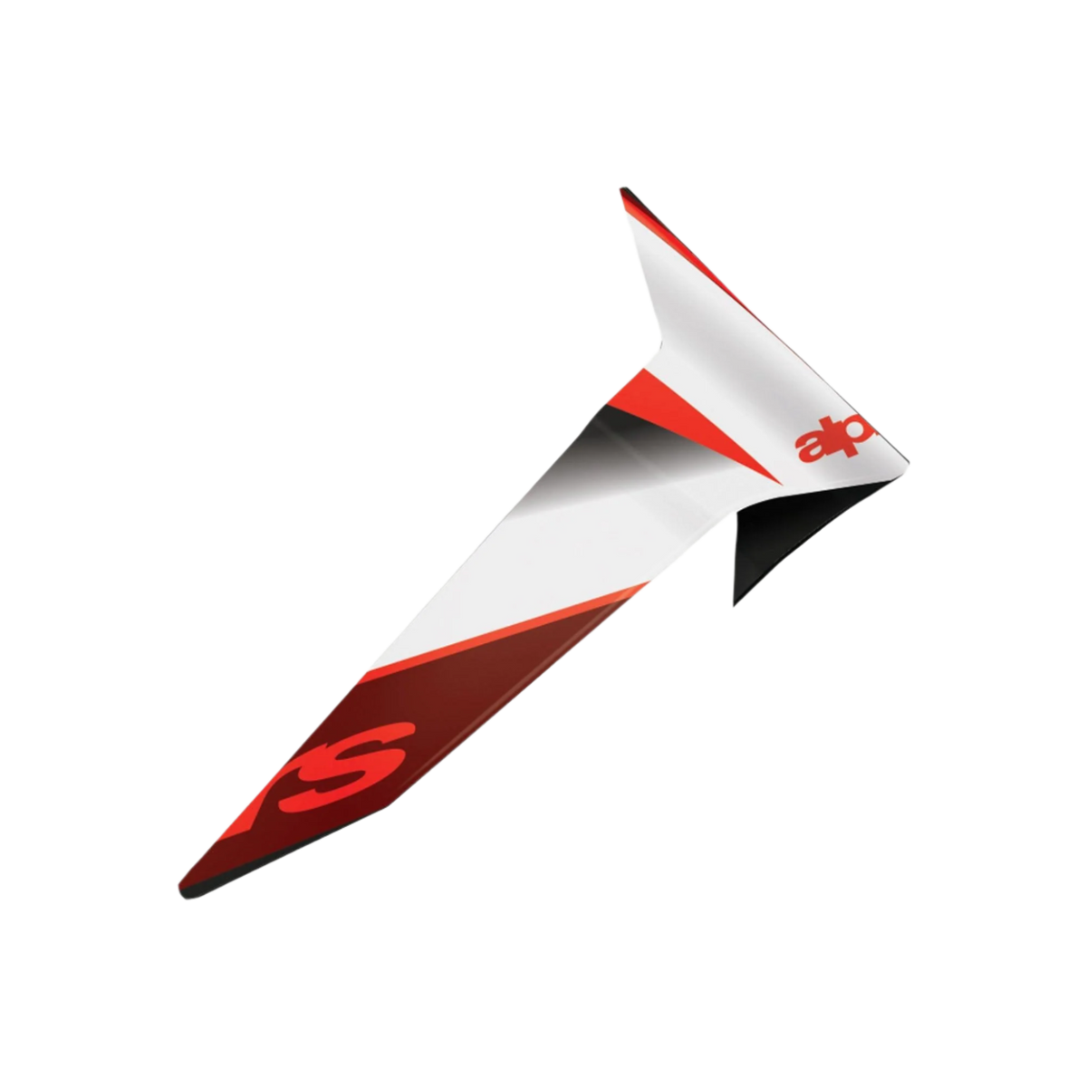 Alpinestars Supertech R10 Team Standard Spoiler, accessorio per casco da moto, finitura lucida nero carbonio, rosso e bianco, ricambio aerodinamico con design angolare e grafica audace
