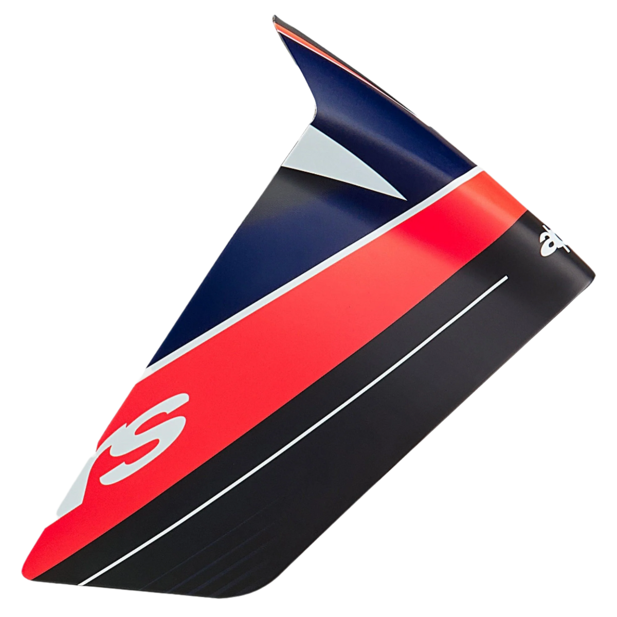 Alpinestars Supertech R10 Team Race Spoiler, accessorio per casco, nero carbonio, rosso fluo e blu scuro opaco, profilo aerodinamico a forma di ala, finitura opaca con pannelli di colore vivace, pezzo di ricambio per caschi da moto racing