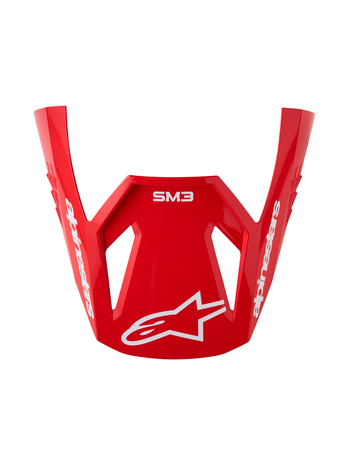 Alpinestars visiera S-M3 Radium, ricambio per casco da motocross, rossa lucida con logo bianco, accessorio per fuoristrada