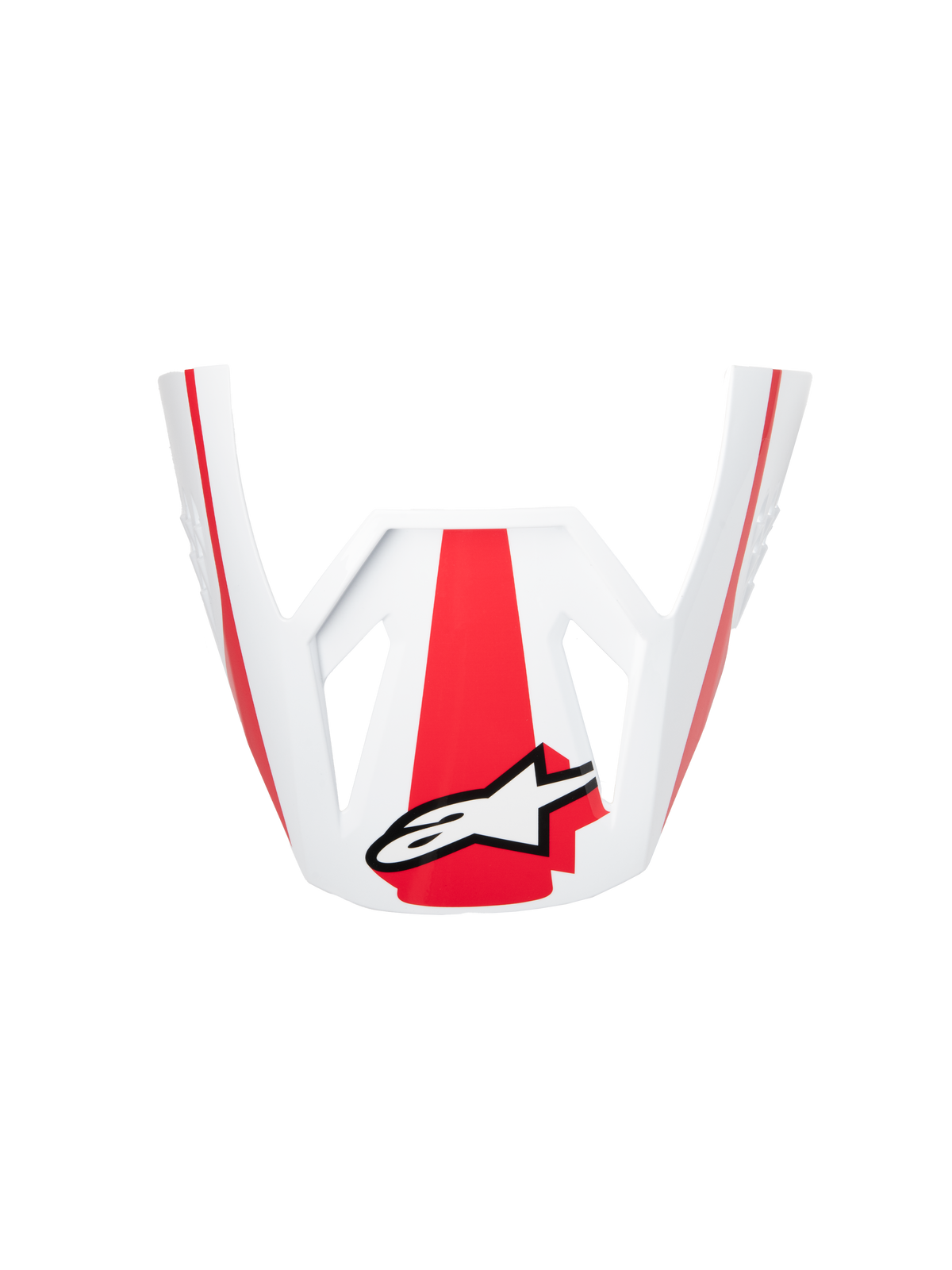 Alpinestars S-M3 Heat ECE06 Visor, accessorio per casco, rosso bianco e nero lucido, ricambio ufficiale per caschi off-road, con grafiche rosse e logo Alpinestars bianco, finitura lucida per motocross