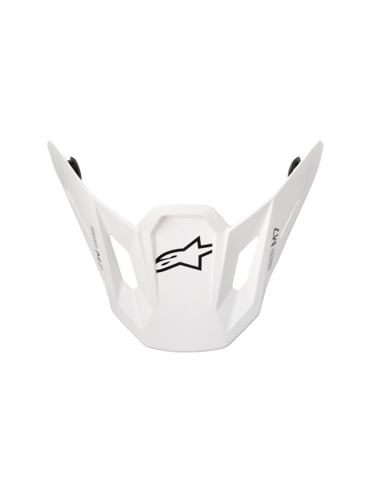 Alpinestars S-M7 Solid ECE06 Visor, visiera di ricambio per casco da motocross, finitura bianco lucido, con logo a stella nero, design aerodinamico angolare con aperture di ventilazione rettangolari, compatibile con caschi S-M7