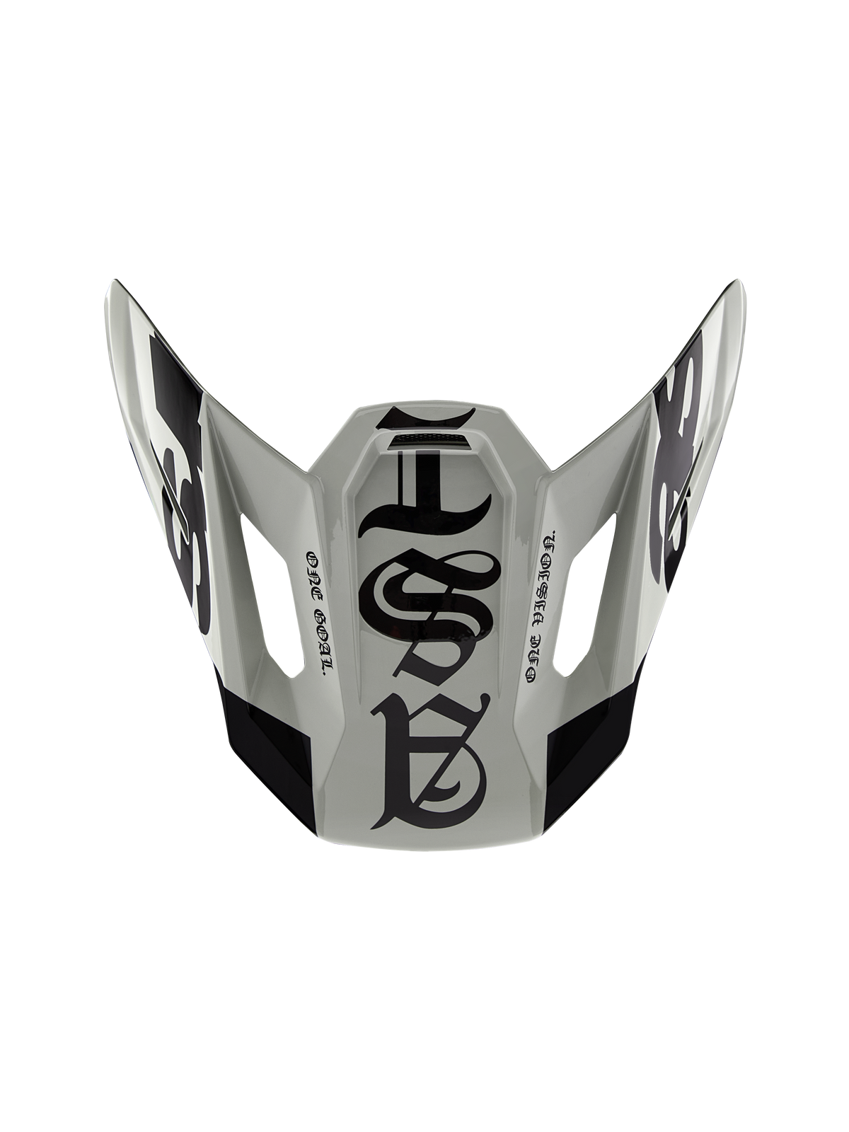 Alpinestars Limited Edition S-M7 Wolf Dust Visor 22.06, visiera di ricambio per casco da motocross, Dune e nero lucido, con grafiche in stile gotico e scritte "ONE GOAL" "ONE VISION", design aerodinamico per competizioni off-road
