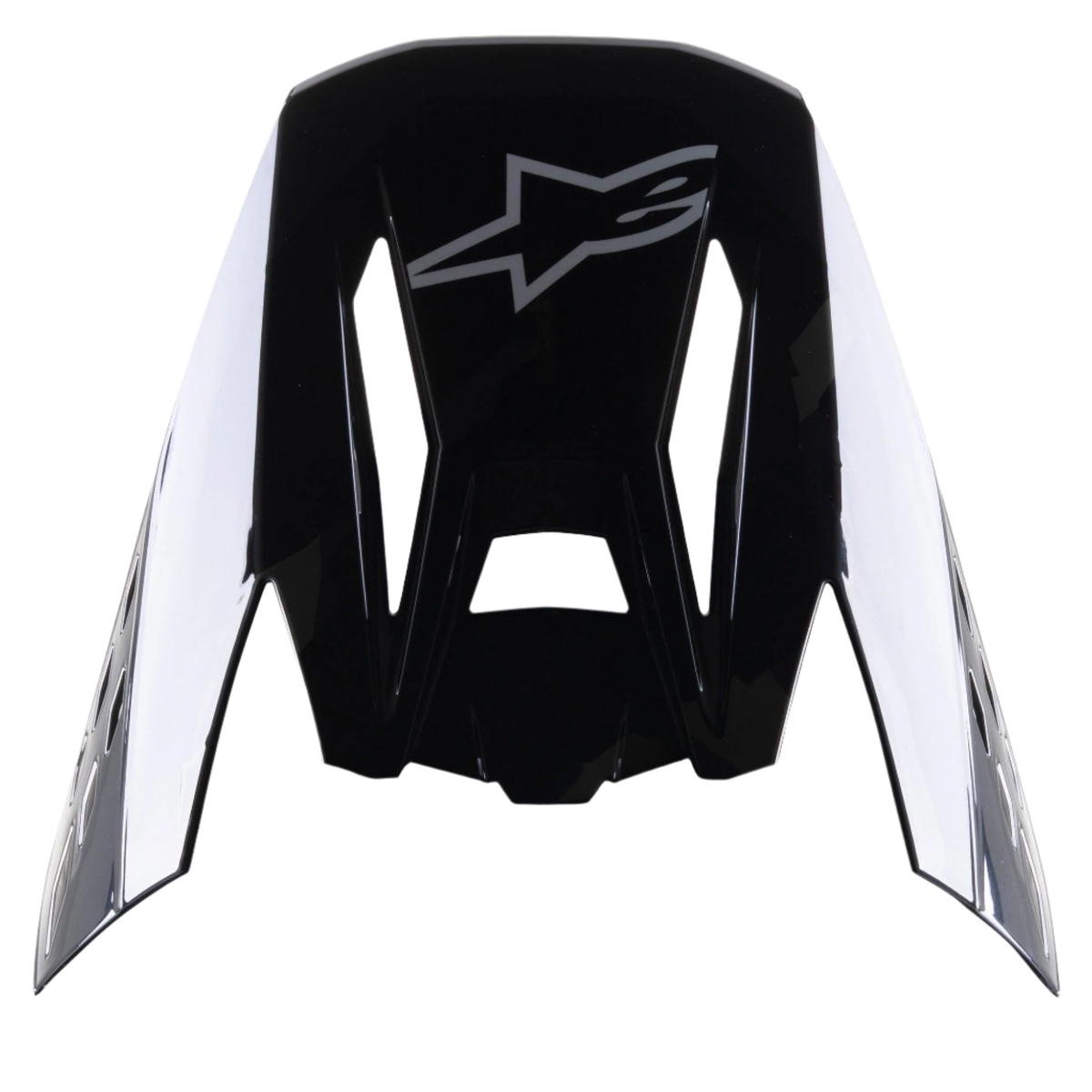 Alpinestars S-M5 Rover Visor, accessorio per casco da motocross, Nero Antracite Camo Lucido, finitura nera lucida con logo a stella grigio, design aerodinamico con aperture per il flusso d'aria