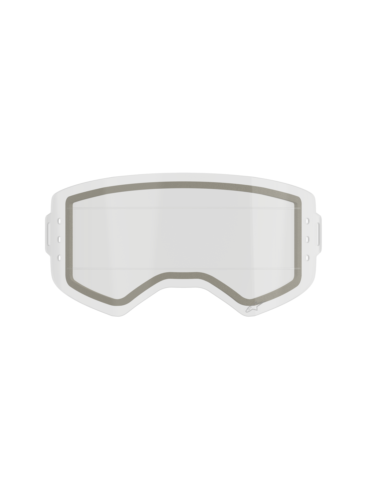 Alpinestars Supertech Dual Pane Roll Off Lens, lente di ricambio per occhiali da motocross, trasparente, costruzione a doppio strato con guarnizione in neoprene grigio visibile e intagli laterali per pellicola roll-off, policarbonato trasparente resistente agli urti