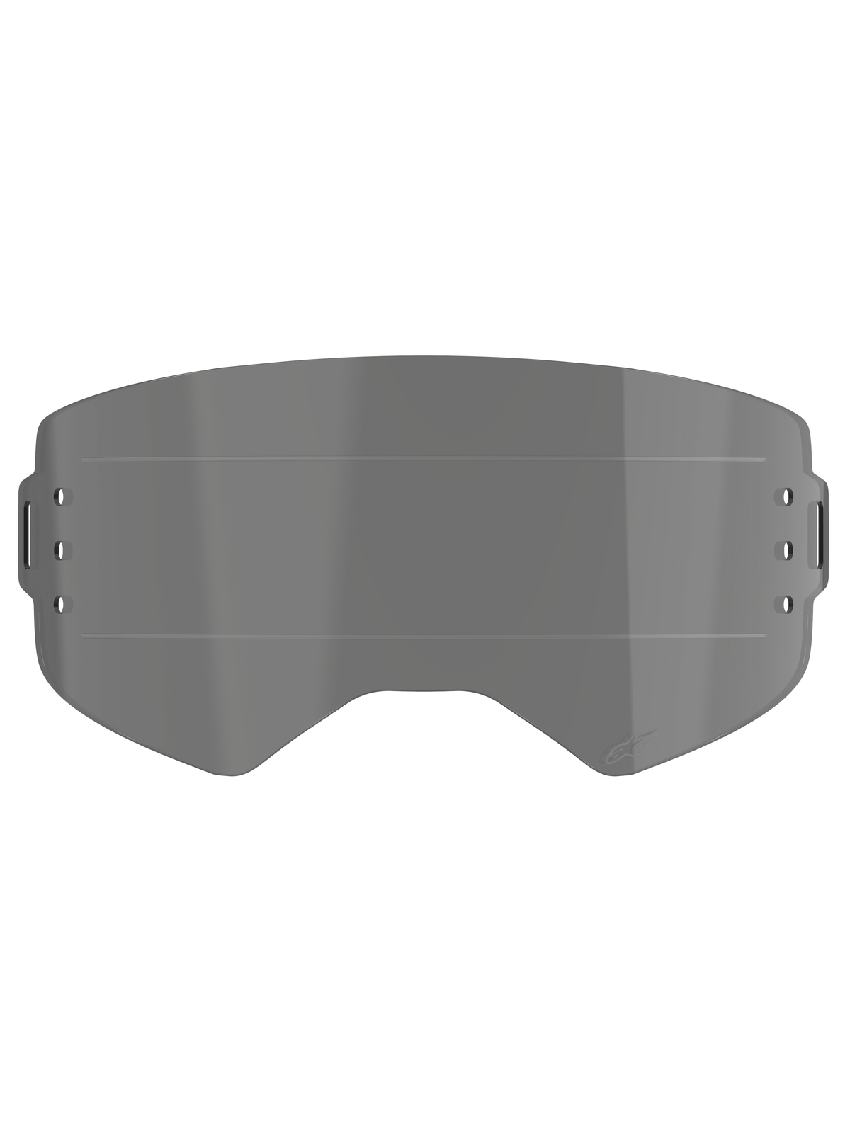 Alpinestars Supertech Roll Off Lens, accessorio per occhiali, tinta fumo, dotata di Glide Lines orizzontali per un movimento fluido della pellicola, fori di fissaggio laterali per sistema roll-off, costruzione in policarbonato stampato a iniezione