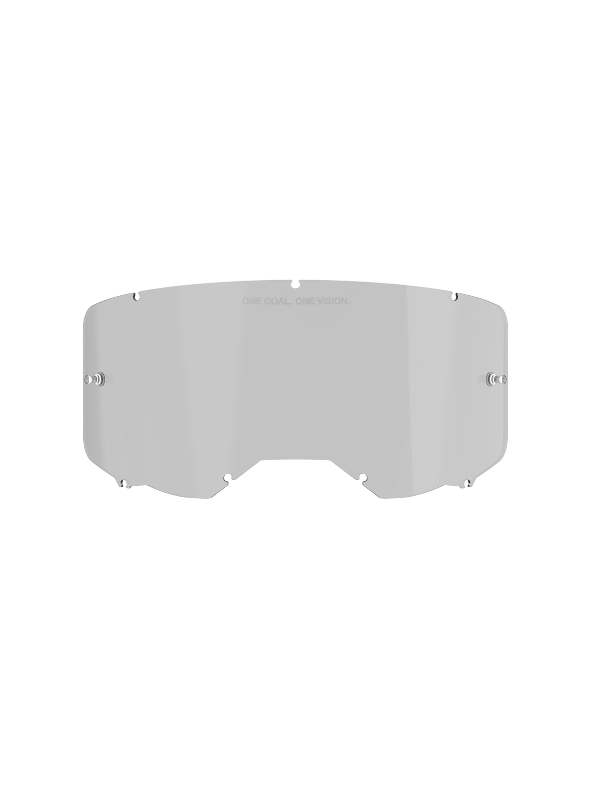 Alpinestars Vision 8-5-3 Smoke Lens, lente di ricambio per occhiali da motocross, tonalità Medium Smoke, struttura in policarbonato con trattamento antiappannamento e antigraffio, con scritta 'One Goal. One Vision.' nella parte superiore