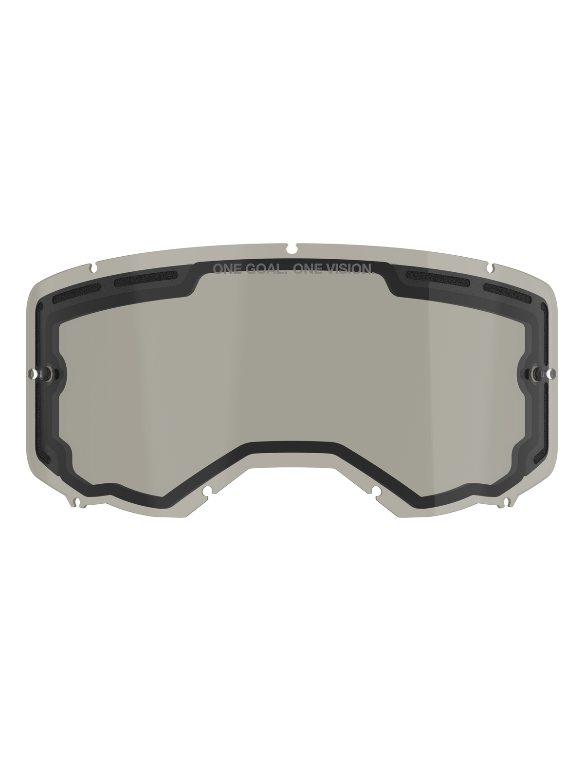 Alpinestars Vision 8-5-3 Dual Pane Lens, lente di ricambio per maschera, tinta grigio fumo, policarbonato curvo con fori di ventilazione e perni tear-off integrati, accessorio motocross