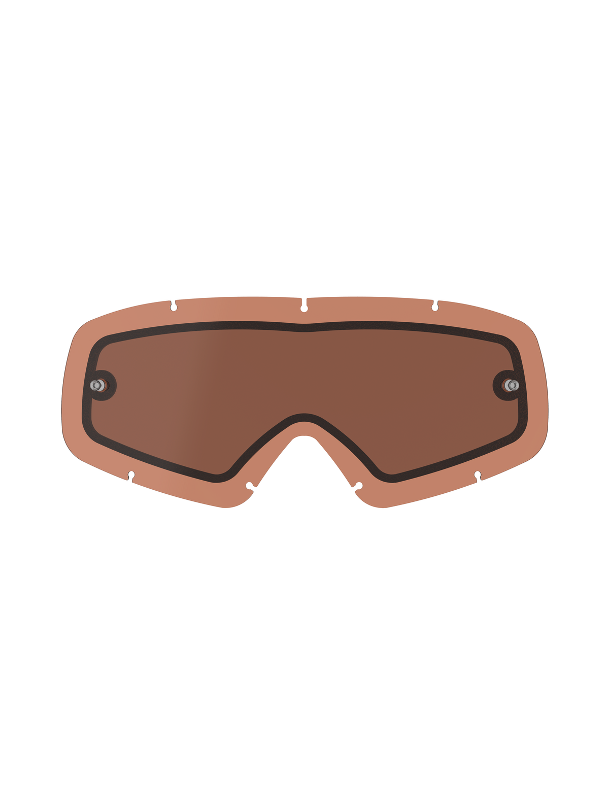 Alpinestars Vision Dual Pane Youth Lens, lente di ricambio per maschera color rosa ramato, costruzione a doppia lente con guarnizione nera, supporti per tear-off integrati, sistema di bloccaggio a sette fori, policarbonato curvo per motocross e fuoristrada per ragazzi