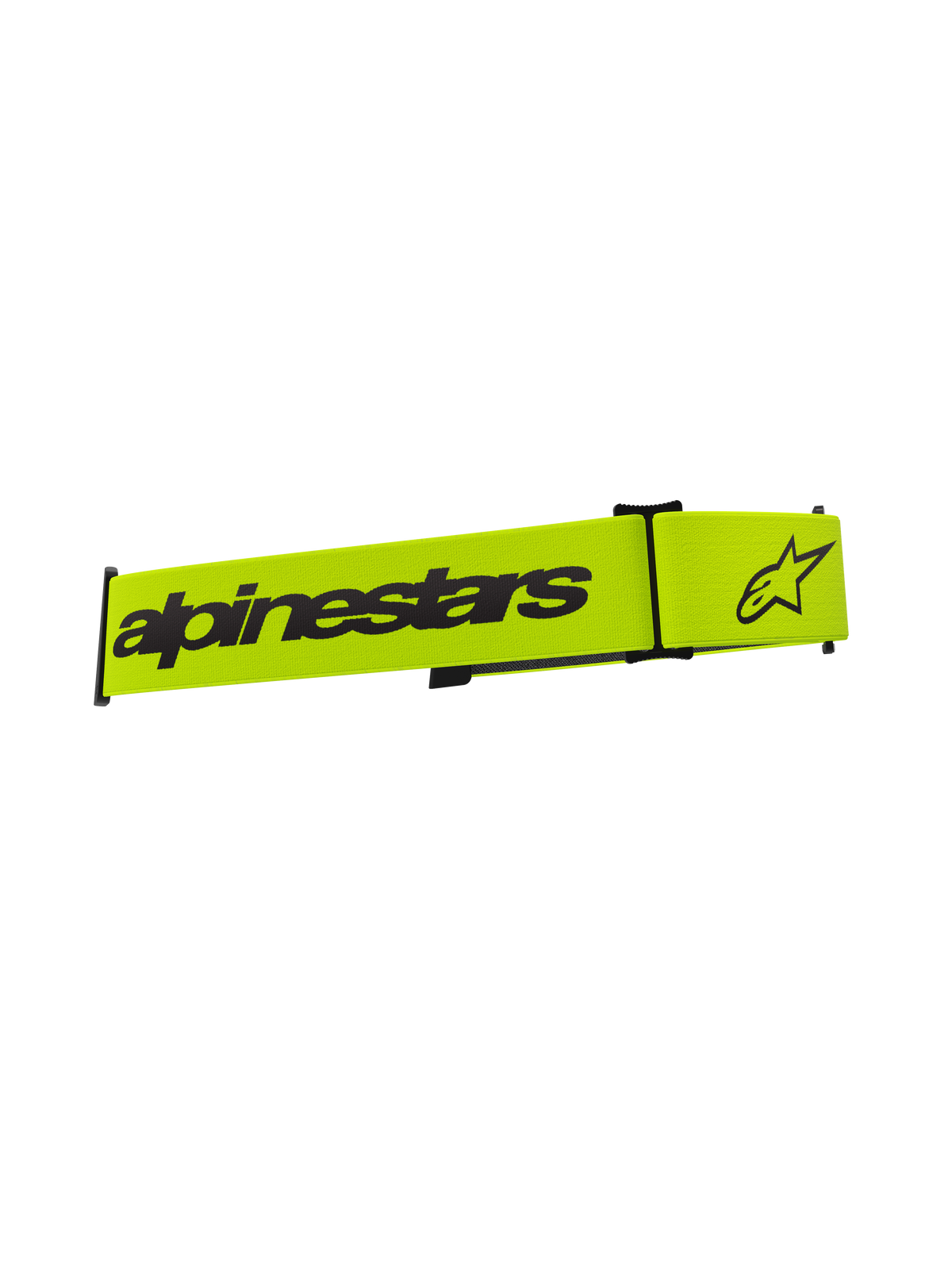 Alpinestars Cinturino per maschere Supertech, accessorio per maschere da motocross, giallo fluo e nero, con scritta Alpinestars nera e logo a stella, cinturino di ricambio per maschere off-road
