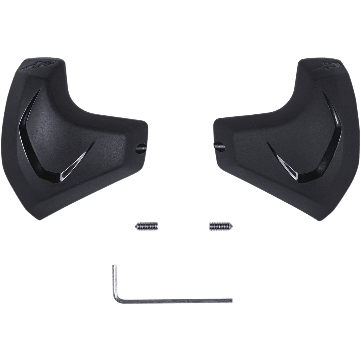 Alpinestars Elbow Sliders, neri, protezioni per gomiti da moto, due slider in PU dalla forma anatomica con dettagli lucidi, include viti di montaggio e chiave a brugola, ricambi per tute in pelle racing