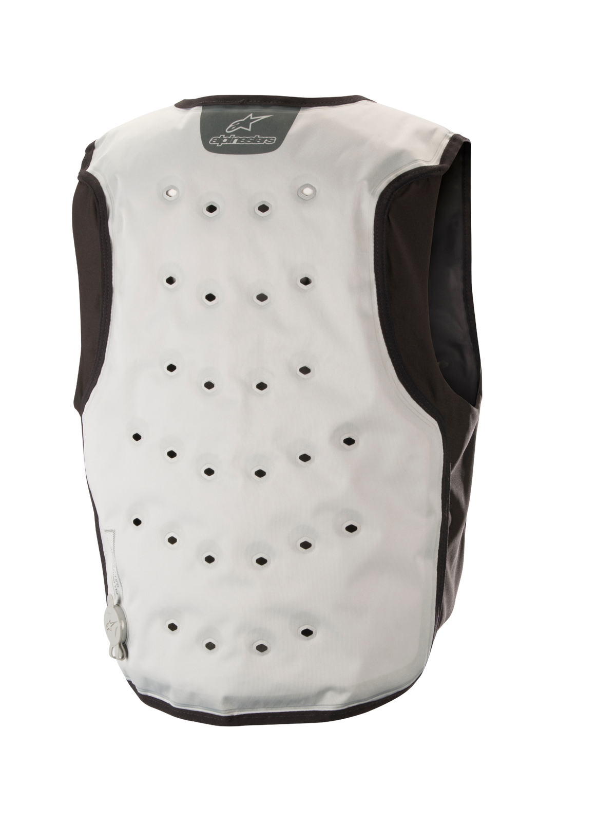 Gilet Raffreddante Alpinestars, base layer da moto, grigio chiaro e grigio scuro, con costruzione in tessuto a tre strati, pile che assorbe l'umidità, inserti elasticizzati e ventilazione strategica per il comfort durante la guida estiva