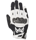 Guanti Alpinestars SMX-2 Air Carbon V2, guanti da moto, nero e bianco, con protezione nocche in fibra di carbonio, pannelli in mesh 3D per la ventilazione, struttura in pelle e tessuto, design a polsino corto con logo Alpinestars bianco