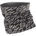 Alpinestars Neck Tube, scaldacollo da moto, nero con motivo a stelle bianche ripetuto all-over, tessuto leggero ed elastico, progettato per la protezione dal vento in primavera ed estate