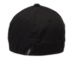 Cappello Alpinestars Ageless Curve, cappellino sportivo nero, vista posteriore con design flex back, piccola etichetta nera con logo bianco sul retro, struttura in tessuto twill
