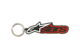 Alpinestars Blaze Key Fob, portachiavi in gomma 3D in nero e rosso, con logo a stella bianco e nero e scritta profilata di rosso, anello a scatto in metallo resistente, accessorio ispirato al motorsport