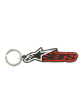 Alpinestars Portachiavi Blaze, portachiavi in gomma 3D nero e rosso con anello a scatto in metallo