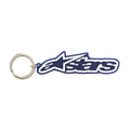 Alpinestars portachiavi Blaze, accessorio sportswear ispirato al racing, blu e bianco, costruzione in gomma 3D con logo frontale e anello a scatto in metallo