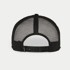 Cappello Alpinestars Corp Trucker, bianco e nero, vista posteriore con pannelli in mesh traspirante nero, chiusura snapback regolabile, piccolo logo Alpinestars sull'etichetta posteriore, copricapo casual ispirato al motorsport
