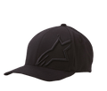 Alpinestars Corp Shift 2 Curved Bill Hat, cappellino da baseball nero, ricamo piatto tono su tono sul pannello anteriore sinistro, visiera curva, costruzione a sei pannelli con occhielli di ventilazione, stile casual ispirato al motorsport