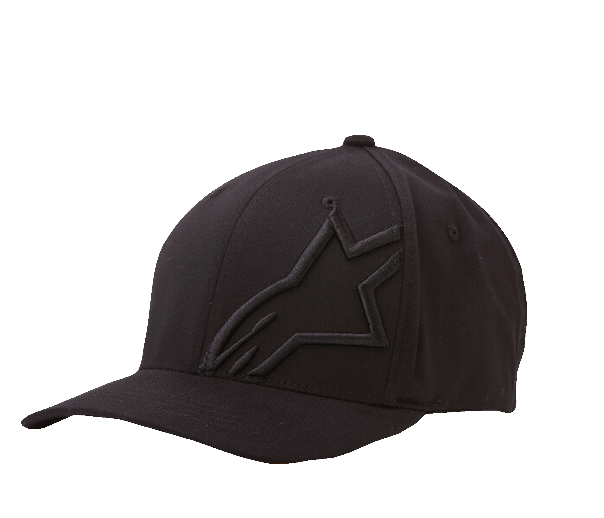 Alpinestars Corp Shift 2 Curved Bill Hat, cappellino da baseball nero, ricamo piatto tono su tono sul pannello anteriore sinistro, visiera curva, costruzione a sei pannelli con occhielli di ventilazione, stile casual ispirato al motorsport