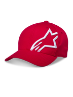 Cappello Alpinestars Corp Shift 2 con visiera curva, rosso, con grande logo bianco ricamato in 3D sul lato, corona strutturata e visiera curva, copricapo casual per il motorsport