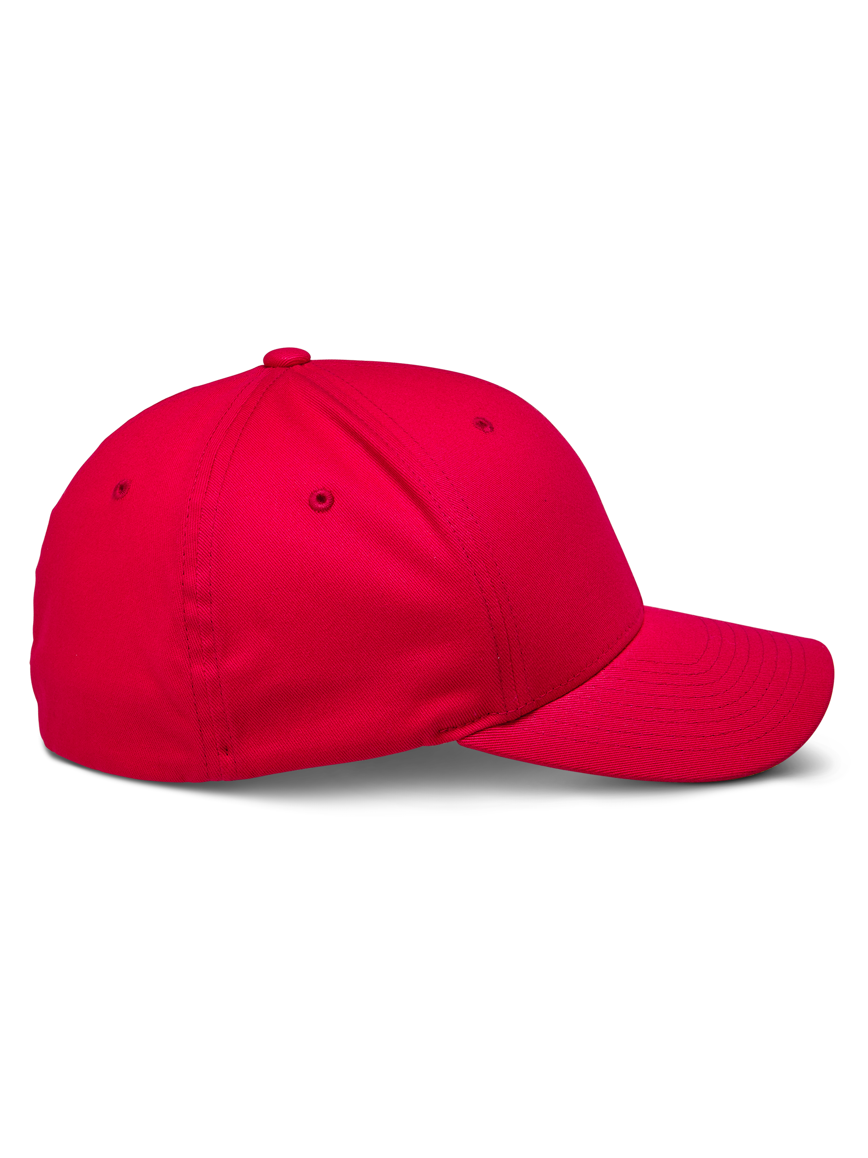 Alpinestars Corp Shift 2 Curved Brim Cap, rosso, vista laterale di profilo che mostra corona strutturata e visiera curva, tessuto twill elasticizzato, copricapo casual ispirato al motorsport