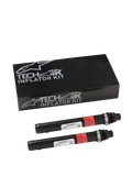 Alpinestars Tech-Air 3 V2, bombole di ricambio per sistema airbag, due gonfiatori cilindrici neri a gas argon con etichette di avvertenza rosse, confezione nera Tech-Air Inflator Kit con logo Alpinestars argento, kit di manutenzione essenziale per sistemi airbag da moto