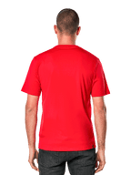 Alpinestars Ageless 2.0 CSF Tee, maglietta a maniche corte, vista posteriore, rosso, abbigliamento sportivo casual ispirato al motorsport