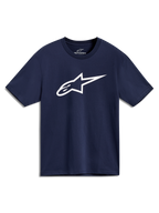 Alpinestars Ageless 2.0 CSF Tee, maglietta a maniche corte blu con logo a stella bianco, abbigliamento sportivo casual