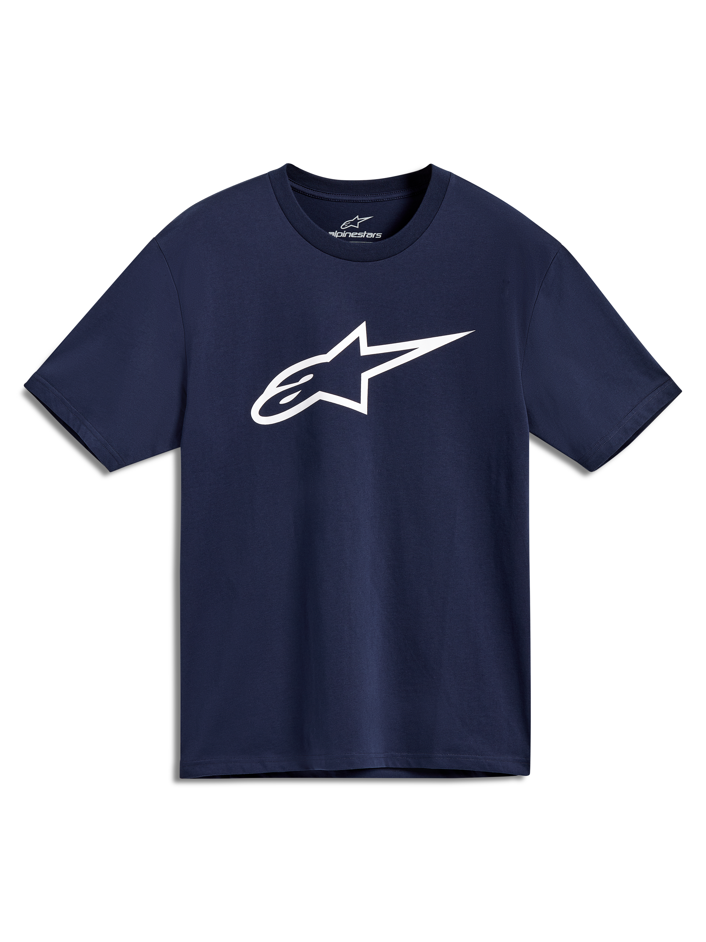 Alpinestars Ageless 2.0 CSF Tee, maglietta a maniche corte blu con logo a stella bianco, abbigliamento sportivo casual