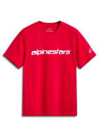 Alpinestars Linear Wordmark 2.0 CSF Tee, maglietta a maniche corte rossa con logo bianco sul petto, sportswear casual