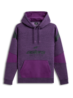 Felpa con cappuccio Alpinestars Felpa Con Cappuccio Perpetuate, viola, tasca a marsupio, blocchi di tessuto e grafica del logo sul petto, abbigliamento sportivo casual