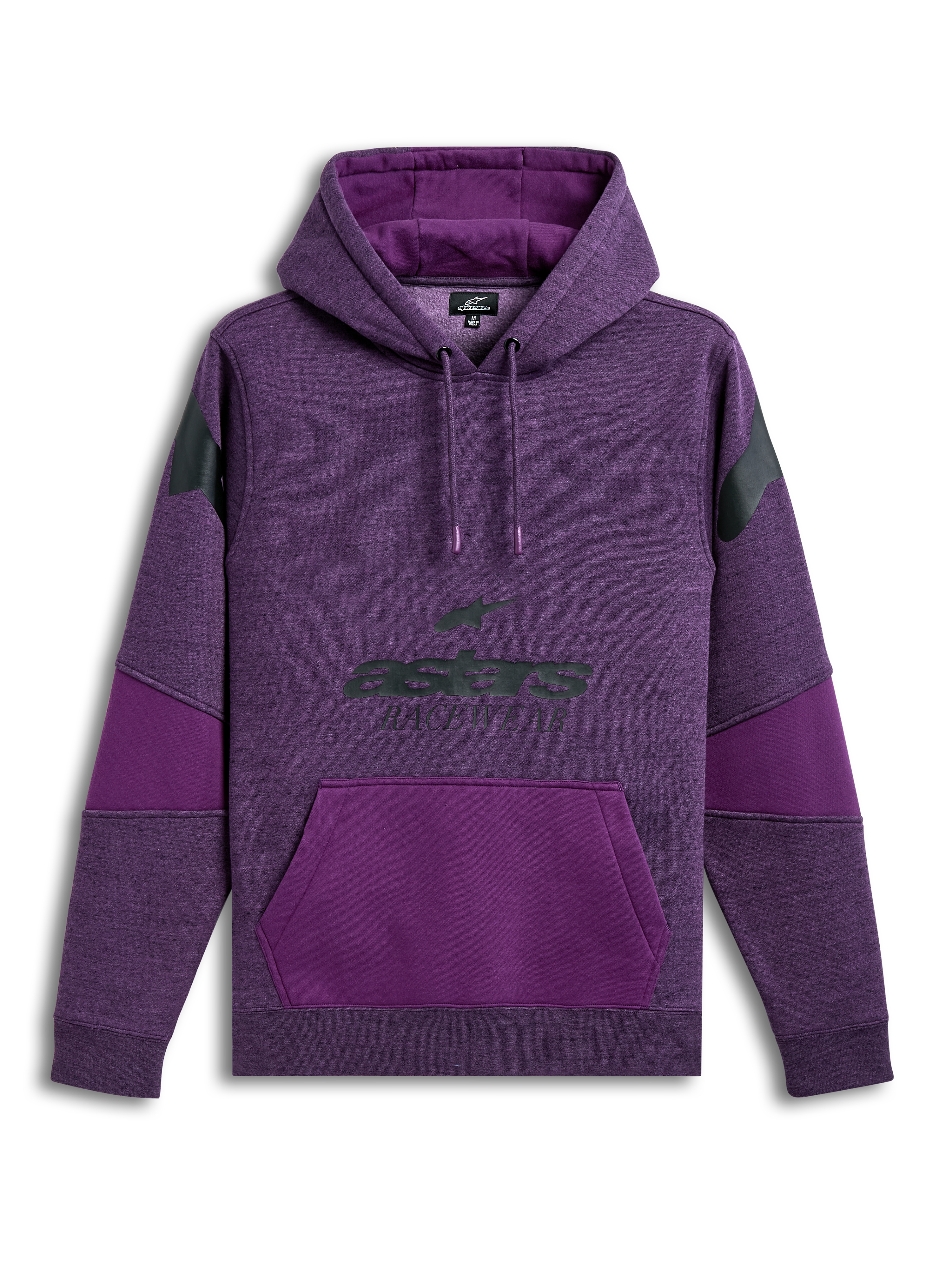 Felpa con cappuccio Alpinestars Felpa Con Cappuccio Perpetuate, viola, tasca a marsupio, blocchi di tessuto e grafica del logo sul petto, abbigliamento sportivo casual